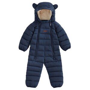 NWT Töastie Cloud Onesie Navy Blue Baby Quilted Snowsuit 0-6 months